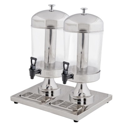 Commercial buffet durable 8L stainless steel plastic juice dispenser