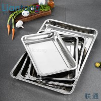 Factory Stainless Steel 201/304/410 hotel buffet tray bbq baking tray rectangular 2/4.8/7cm full size deep food serving tray