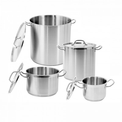 304 40cm Stainless Steel Three Layers Composite Bottom Commercial Stock Pot with Lid