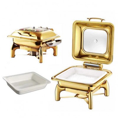 Leegin Hot Sale Deluxe Roll Top stainless steel buffet food warmer chafing dishes for catering