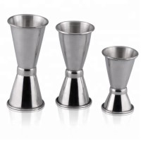 China bar cups double wall stainless steel cocktail measuring cup