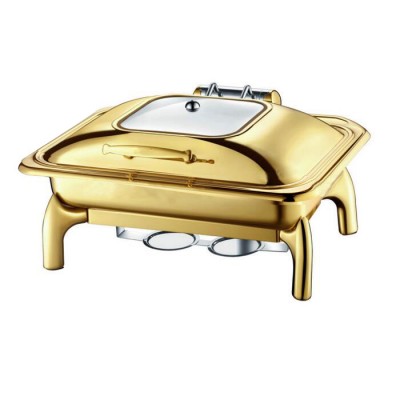 Leegin Hot Sale Guangzhou Deluxe golden chafing dish for restaurant