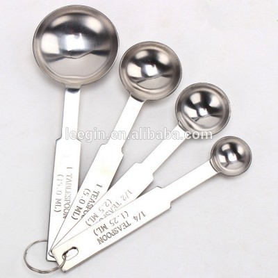 Leegin Stainless Steel Kitchen Utensils Adjustable Measuring Spoon 4 Pieces Measuring Spoons Set