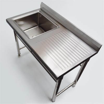 Commercial kitchen heavy duty stainless steel work table outdoor sink table for restaurant