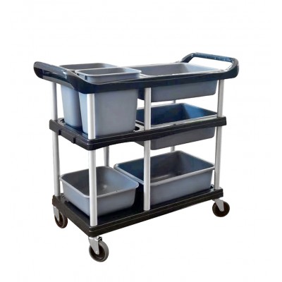 Leegin Hot Sale Hotel restaurant plate collect cleaning trolley plastic utility cart